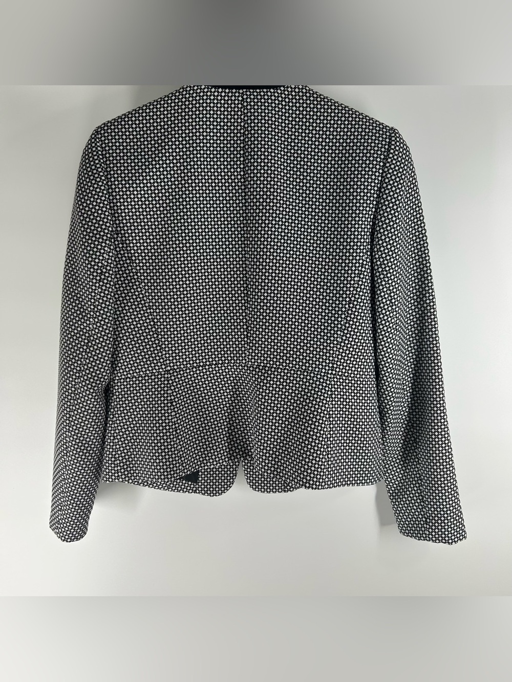 Nine West Black and White Geometric Open-Front Blazer - Picture 4 of 6